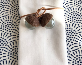 Glass Acorn Napkin Ties