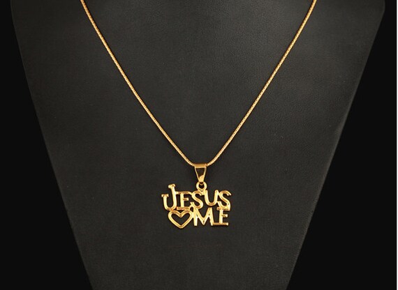 Religious Jewelry Gold Necklace Jesus 