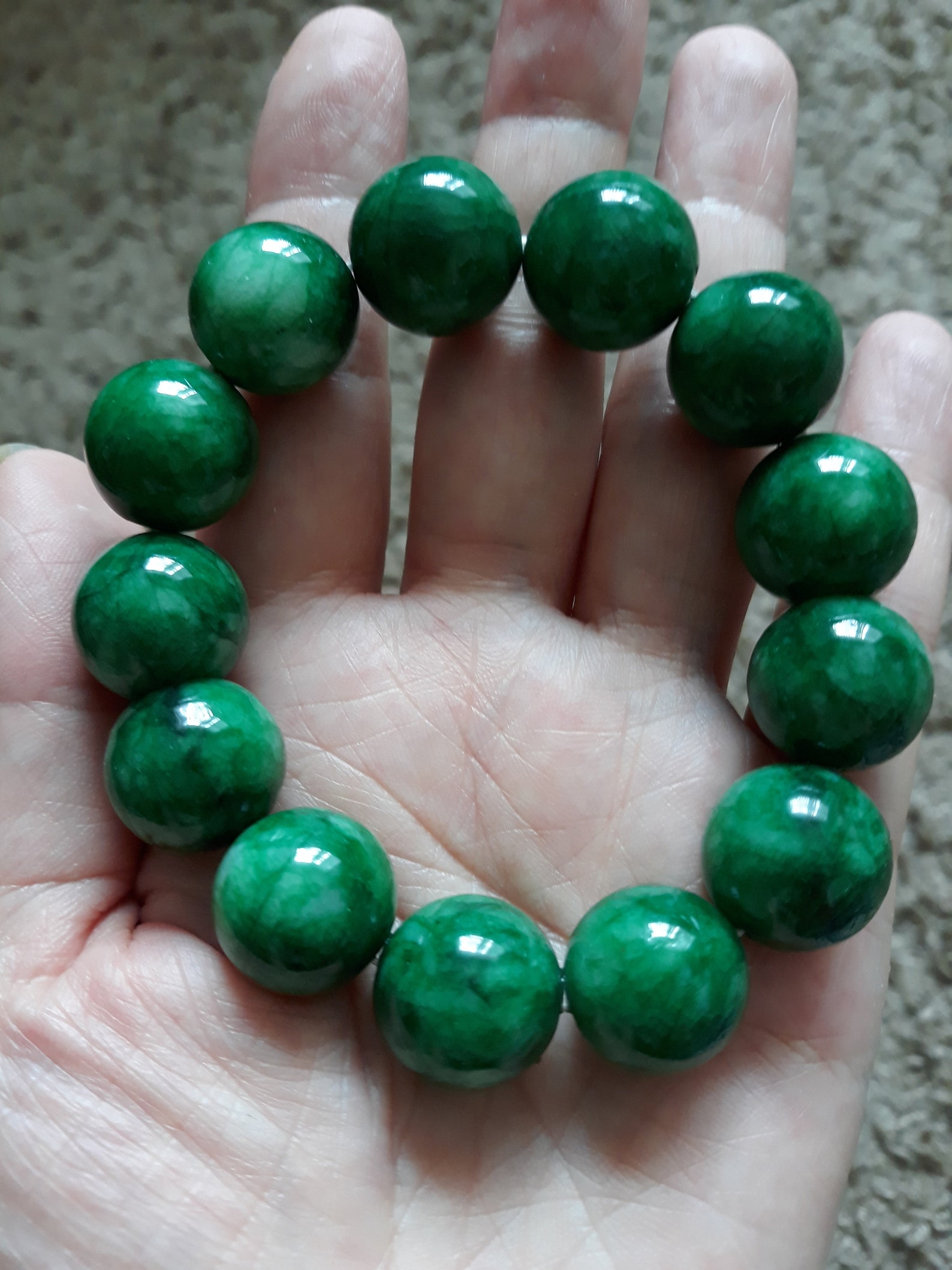 Emrald green jade bracelet dark green jade bracelet Natural Etsy