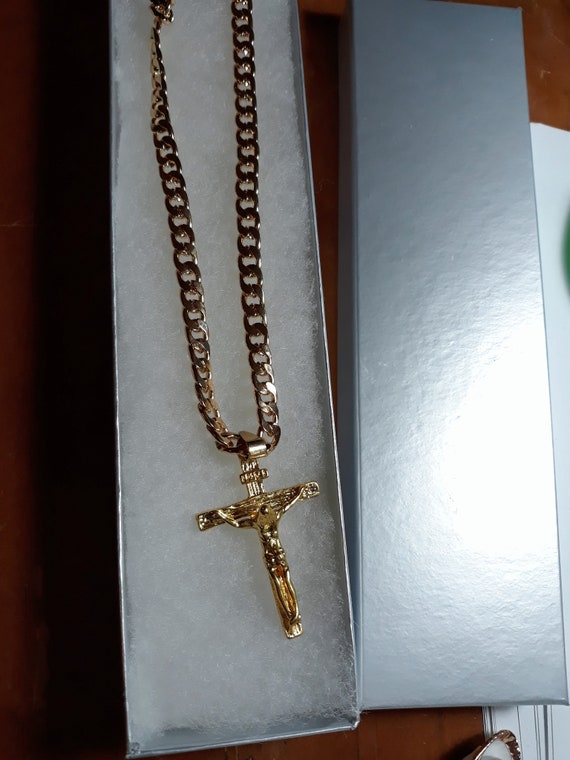 Men's Jewelry Gold filled cross necklace Gold Cross Etsy