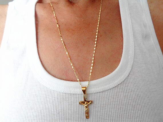 Men S Jewelry Gold Cross Necklace For - Mens Chain And Pendant Gold