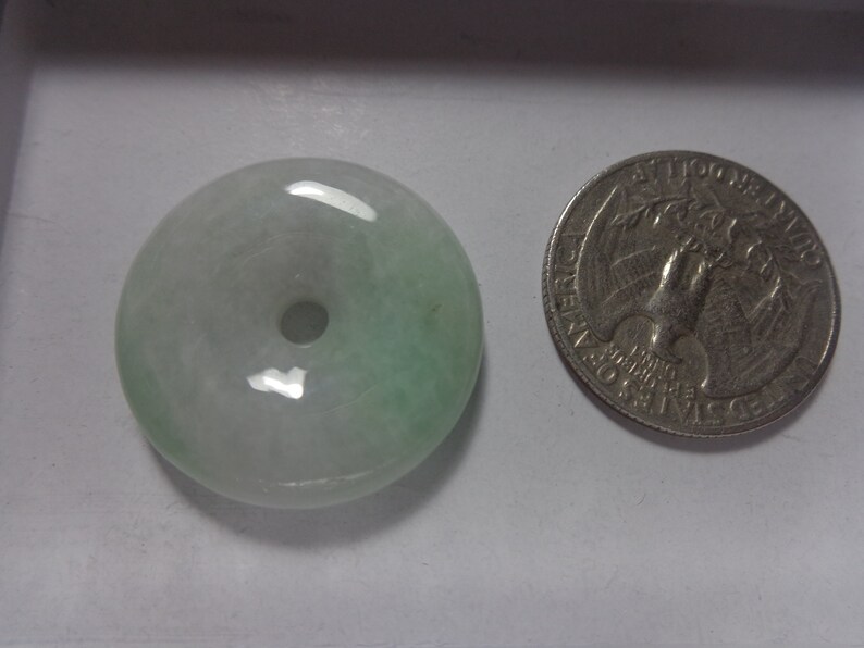 Natural Genuine A Jadeite Jade Light Green Lavender Donuts Pendant