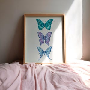 Les Papillons - Illustration A5/A4 | Botanique, nature | Carte illustrée, décoration murale, affiche, cadeau de Noël, christmas gift idea