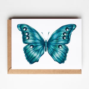 Papillons Émeraude - Carte postale illustrée | Botanique, nature, cabinet de curiosité | Carte illustrée, décoration murale, carte de voeux