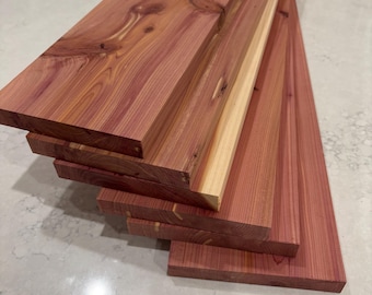 Pack of 6 - 24&quot; Long x 5-1/2&quot; wide x 3/4&quot; thick, Eastern Red Aromatic Cedar Craft Boards, Engraving Boards, CNC Boards