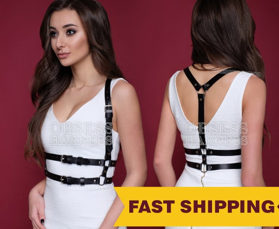 leather harness belt fashion