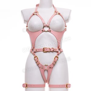 Plus size leather harness bondage green, Full body harness woman, Female bdsm harness, Bondage leather, Bdsm lingerie leather gear, Mature