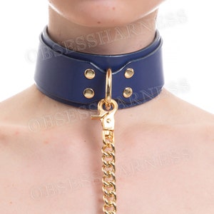BDSM Collar Leather Choker with Chain Leash Necklace for Women Men | Emo  Gothic Clothing | Sexy Adult Locking Sex Toys