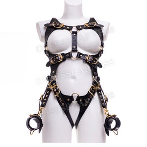 Premium leather body harness bondage, Lingerie harness bdsm, Sex harness leather, Sexy underwear kit bdsm gear, Chest harness bra, Mature