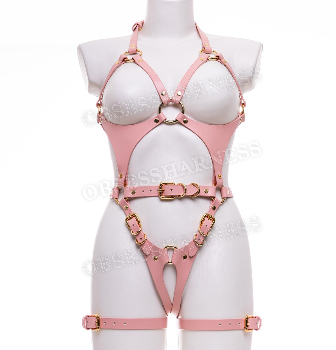 Leather Harness Crotchless Full Body Harness Lingerie Bdsm Lingerie 