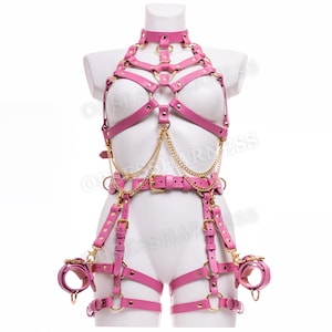 Bondage Harness Set, Bondage Harness Pink, Mature