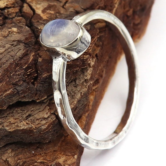 Rainbow Moonstone Gemstone 925 Sterling Silver Handmade Ring All Size AB-45