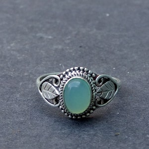Aqua Chalcedony Ring,Handmade Statement Ring,Gemstone Ring,Gift For Her,Anniversary Ring,Aqua Chalcedony,925 Sterling Silver