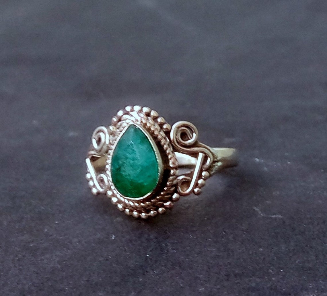 Green Jade Solid 925 Sterling Silver Ring For Women / Handmade | Etsy