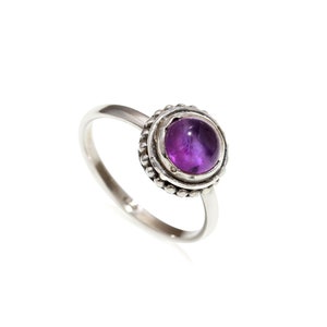 Amethyst Ring, Handmade Women&#39;s Ring, Turkish Handmade, Silver Ladies Ring, Ottoman Ring, Authentic, Ladies Ring, 925k Sterling Silver Ring,