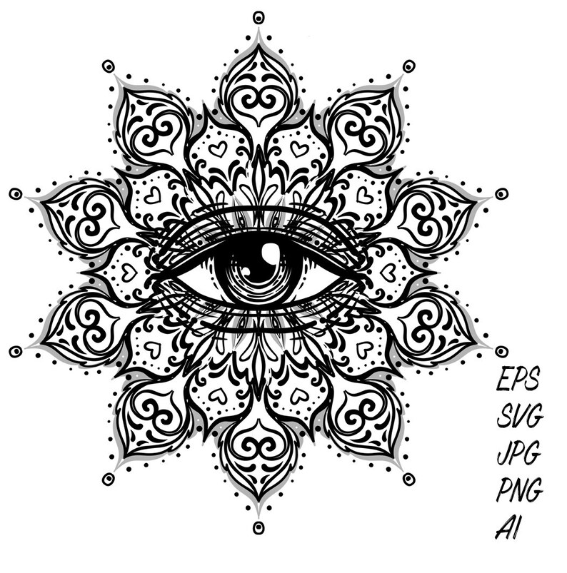 geometric tattoo design eye indian mandala | Etsy