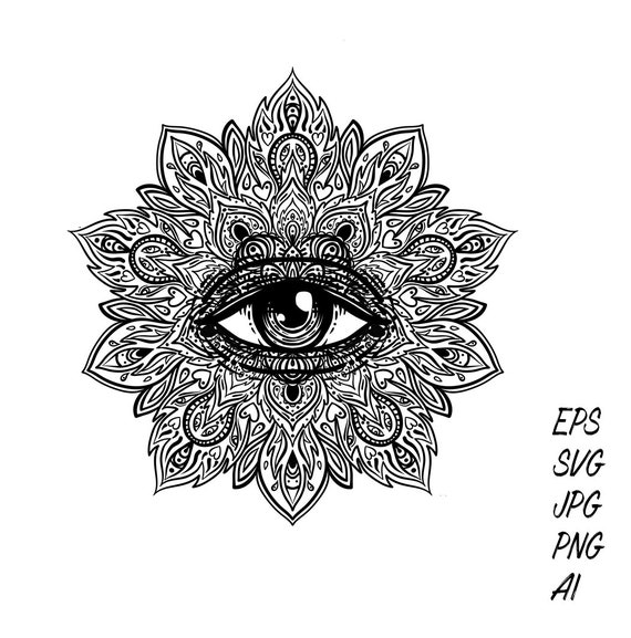 geometric tattoo design eye indian pattern | Etsy