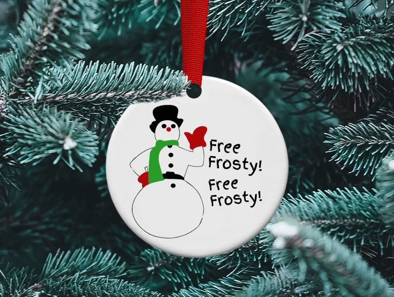 Free Frosty Ceramic Ornament, Christmas With the Kranks, Tim, Jamie