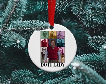 Do It Lady Ceramic Ornament, Funny Co-worker Gift, White Elephant Exchange
