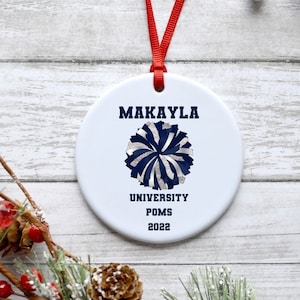 Pom Pom, Cheerleader Keramik Ornament, personalisiert, Cheer Coach Geschenk, Pom Coach Geschenk, Tanzcoach Geschenk