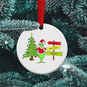 Grinch, Whoville sign, Grinch Christmas, Grinch Movie, Grinch Christmas Tree,  Personalized Ornament