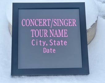 Personalized Concert Shadow Box, Ticket & Bracelet Keepsake