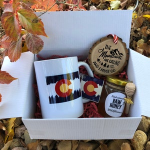 Confezioni regalo a tema Colorado, regalo avventura, regalo di inaugurazione della casa, pacco regalo per il college, regalo di nozze, regalo di ringraziamento