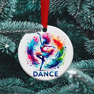Personalized Dancer Ornament, Rainbow Colors, Dance Coach Gift