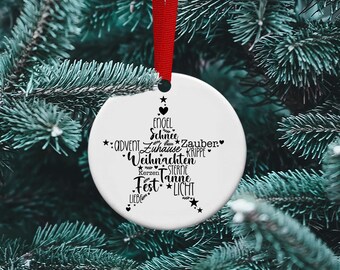 Frohliche Wienachten German Star Ornament, Personalized Ceramic Ornament