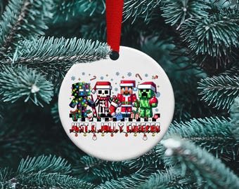 Personalized Roblox Christmas Ornament, Gamer Ceramic Ornament
