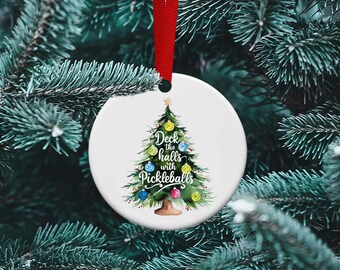 Deck The Halls Pickleball, Dink, Pickleball Christmas Tree, Ceramic