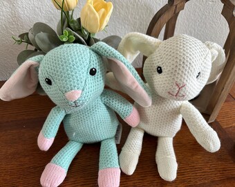 Personalized Knit Bunny, Embroidered Name, Baby Shower Gift