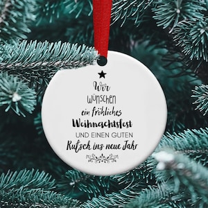 Frohliche Wienachten, ein Gutes Neu Jahr, German Ornament, Personalized Ceramic Ornament