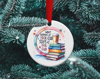 Personalized Book Club Ceramic Ornament, Funny Gift