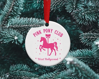 Pink Pony Club, West Hollywood, Keep on Dancing, Pink Horse, Concert, Pride, Ceramic Ornament, Personalized ornament