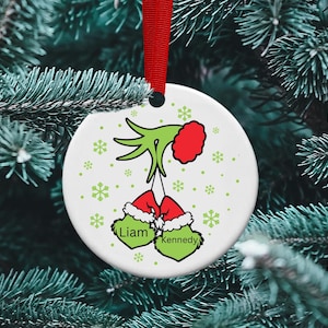 Grinch Family Ornament, Grinch Christmas, Grinch Hand, Grinch Movie, Personalized Ornament