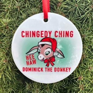 Dominick the Donkey Ornament, Buon Natale, Ceramic Ornament, Christmas in Italy, Italian Decor, Buone Feste, Chingedy Ching,