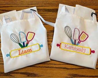 Personalized Little Chef Embroidered Apron
