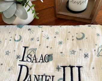 Custom Baby Blanket, baby boy or Girl, embroidered name, New Baby, Shower Gift, keepsake