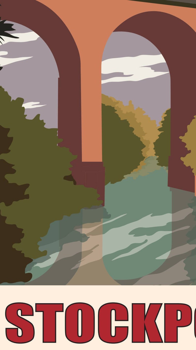 Stockport Viaduct Vintage art print poster Etsy