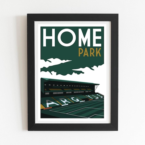 Plymouth Argyle, Home Park, retro art design print poster
