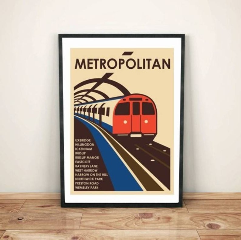Metropolitan Line uxbridge London Underground Tube Vintage Etsy Canada