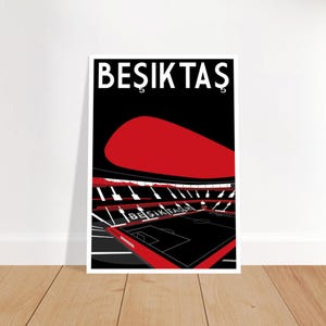 Besiktas Illustrated Print Vodafone Park Contemporary Poster 
