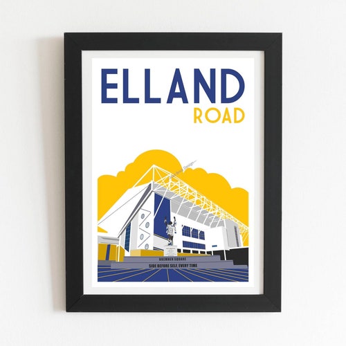Leeds United Elland Road Retro Art Print Poster Etsy