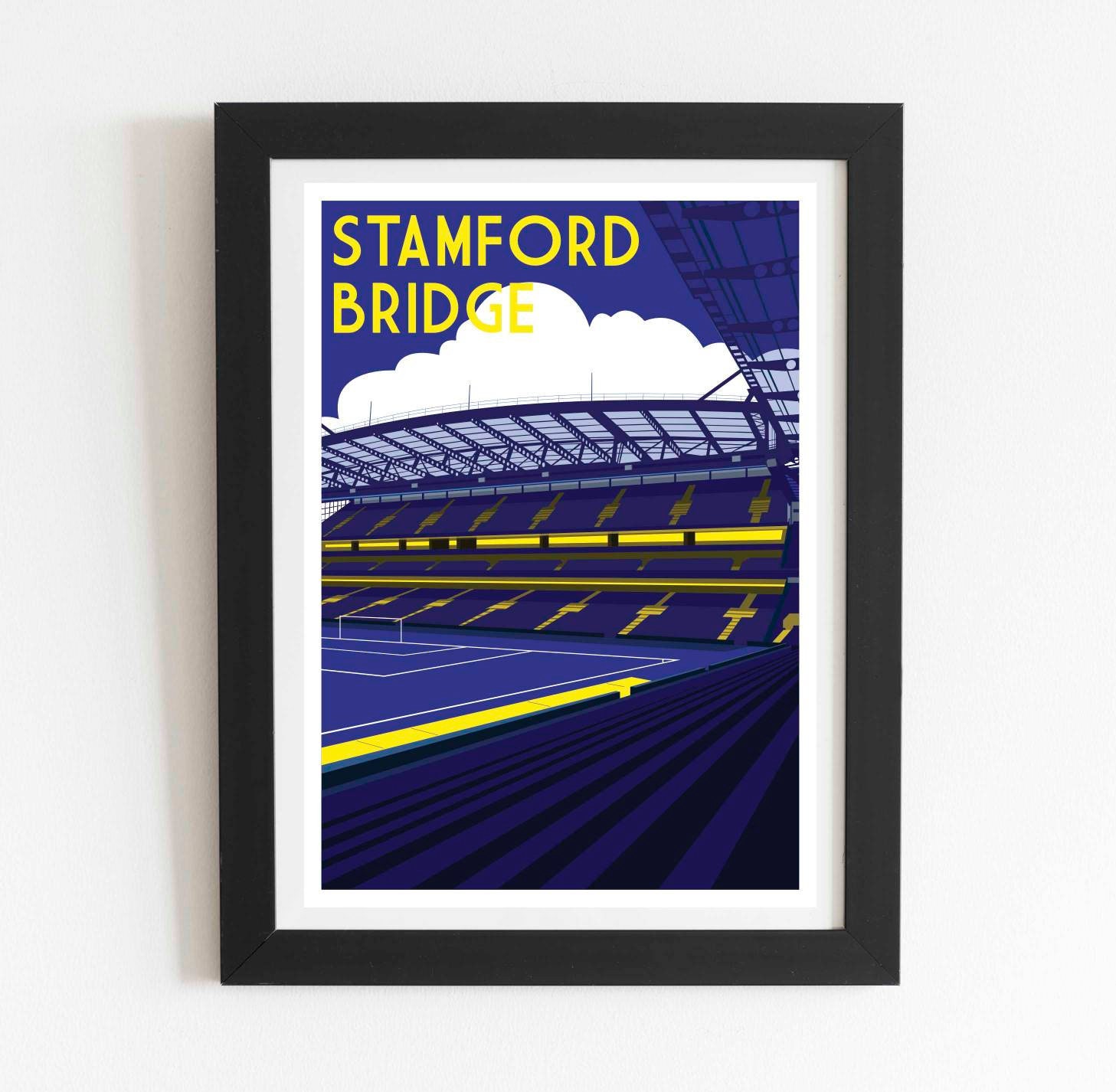 Chelsea, Stamford Bridge, retro art design print poster