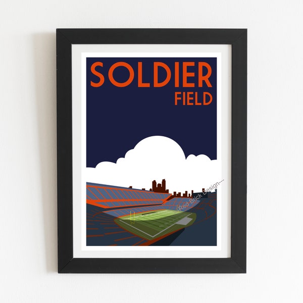 Tableau TUMOVO 5 Panneaux – Chicago Bears Soldier Field – Toile Multicolore 60x32 Pouces