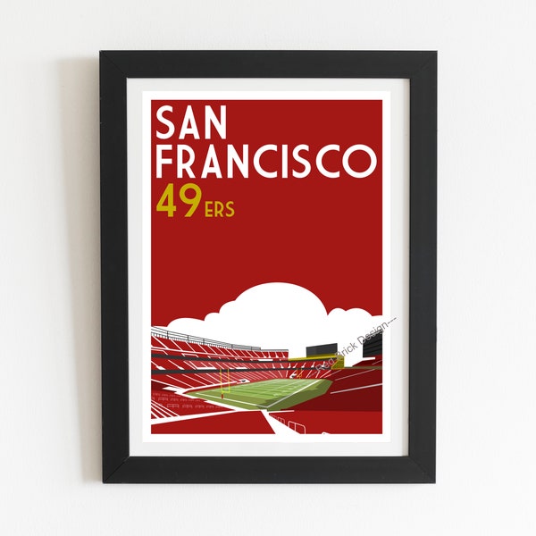 San Francisco 49ers Stadion - Retro Kunstdruck Poster