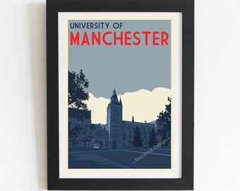 University of Manchester, Vintage art print poster