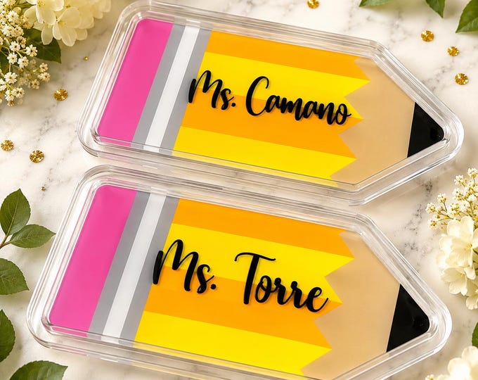 Personalized Desk Tray | Pencil, Crayon & Paper Clip Tray | Custom Teacher Desk Organizer | Personalized Stationery Holder | Teacher Gift