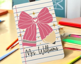 Personalized Teacher ID Badge Holder, Custom Badge Holder, Teacher Gift, ID Badge Holder, Back to School Gift, Teacher Appreciation